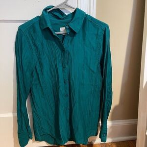 A New Day Teal/Green Button-Down Shirt